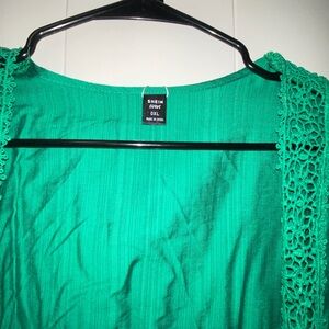 SHEIN Emerald Crochet Cardigan